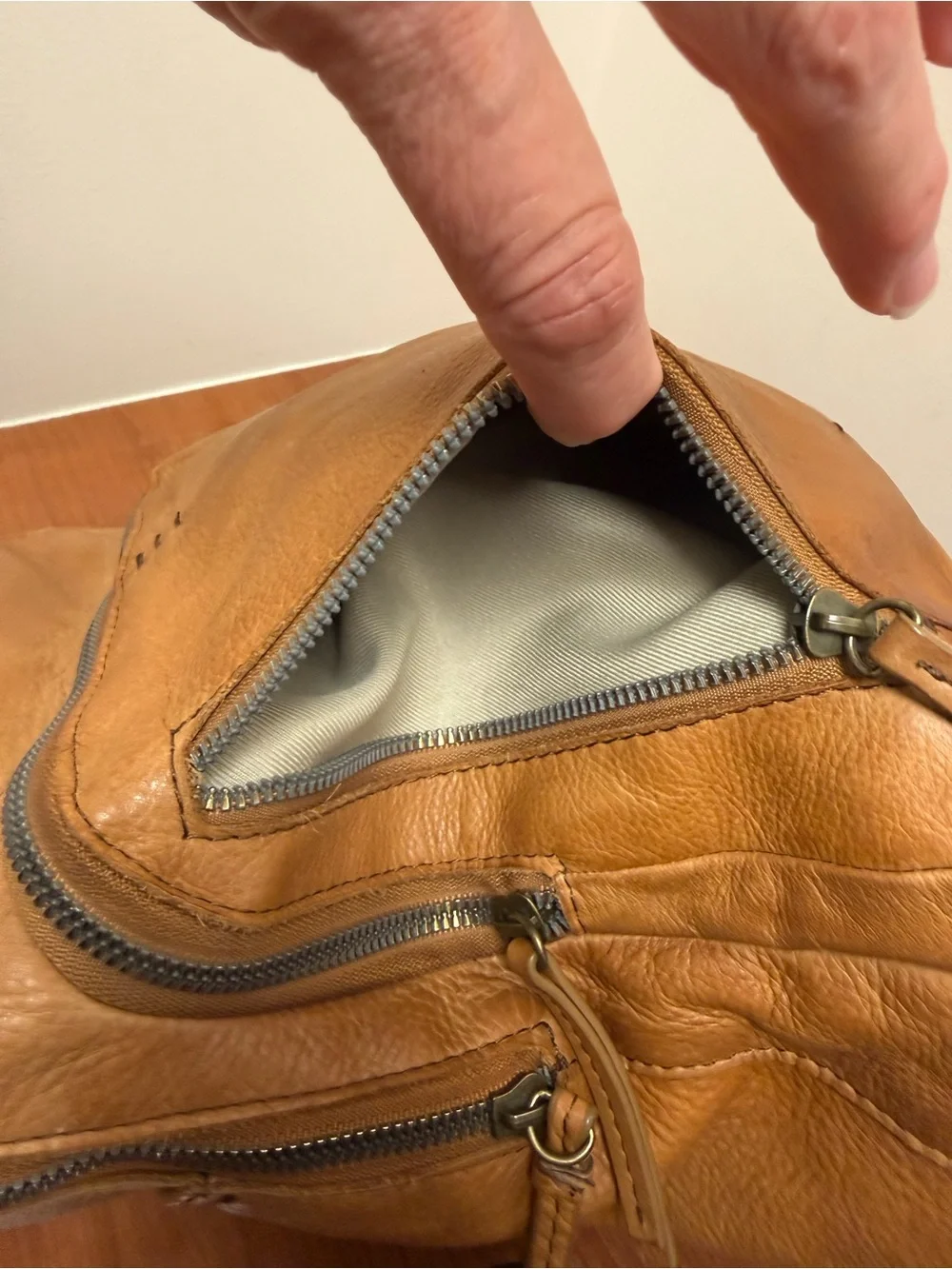 American Leather Co. Cleveland Midsized Backpack Brown Tan Leather